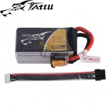 TATTU 1550mAh 14.8V 75C 4S1P Lipo Battery Pack with Detachable Balance Cable